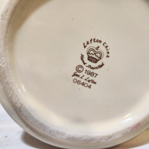 VINTAGE LEFTON CHINA mug handpainted, Numbered Circa 1987 - Picture 6 of 12